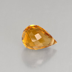 1.47 ct Orange Citrine Gemstone, Citrine Gem in Briolette with Hole Shape for Sale.
