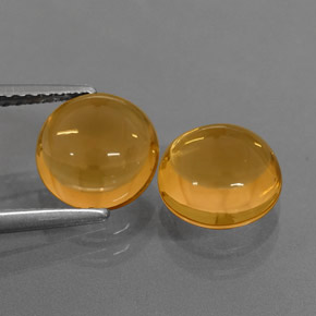 3.99 ct Orange Citrine Stone, Natural Citrine in Round Cabochon Shape for Sale