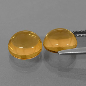 Citrine Gemstone in 8 mm (calibrated) Size for Sale, Citrine Stone in Golden Orange Color