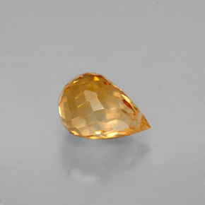 1.51 ct Orange Citrine Stone, Natural Citrine in Briolette with Hole Shape for Sale