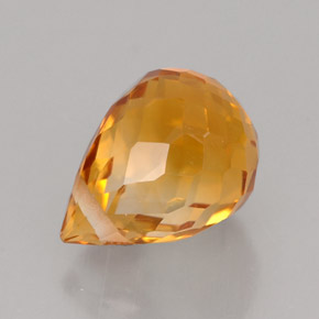 1.56 ct Orange Citrine Gemstone, Citrine Gem in Briolette with Hole Shape for Sale.