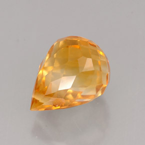 1.33 ct Orange Citrine Gemstone, Citrine Gem in Briolette with Hole Shape for Sale.