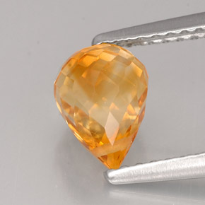 1.33 ct Orange Citrine Stone, Natural Citrine in Briolette with Hole Shape for Sale
