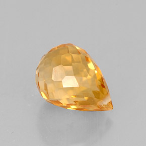 1.54 ct Orange Citrine Gemstone, Citrine Gem in Briolette with Hole Shape for Sale.