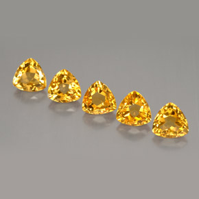 4.90 ct Yellow Citrine Stone, Natural Citrine in Trillion Facet Shape for Sale