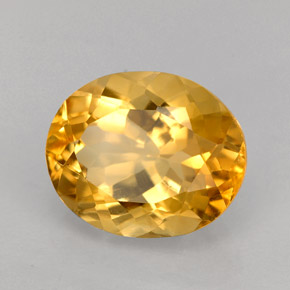 3.31 ct Orange Citrine Stone, Natural Citrine in Oval Facet Shape for Sale