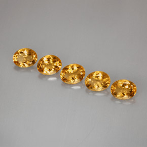 8.14 ct Yellow Citrine Gemstone, Citrine Gem in Oval Facet Shape for Sale.