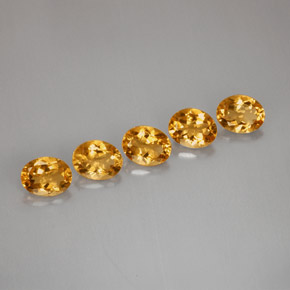 8.14 ct Yellow Citrine Stone, Natural Citrine in Oval Facet Shape for Sale