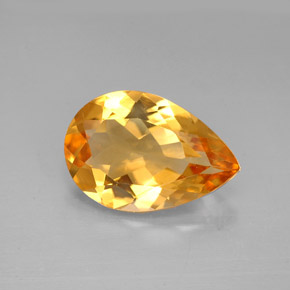 2.31 ct Yellow Citrine Gemstone, Citrine Gem in Pear Facet Shape for Sale.