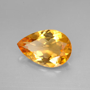 2.31 ct Yellow Citrine Stone, Natural Citrine in Pear Facet Shape for Sale
