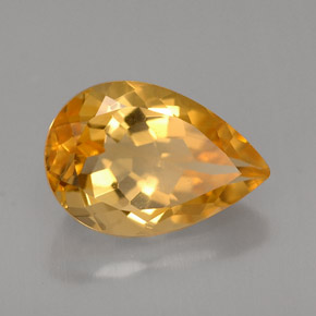 2.90 ct Yellow Citrine Stone, Natural Citrine in Pear Facet Shape for Sale
