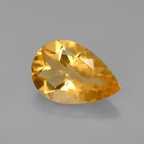 2.59 ct Yellow Citrine Gemstone, Citrine Gem in Pear Facet Shape for Sale.