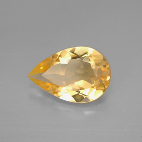 2.44 ct Yellow Citrine Stone, Natural Citrine in Pear Facet Shape for Sale