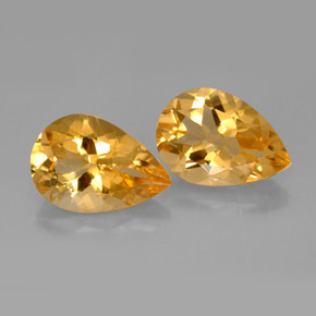 7.20 ct Yellow Citrine Gemstone, Citrine Gem in Pear Facet Shape for Sale.