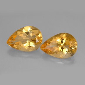 7.20 ct Yellow Citrine Stone, Natural Citrine in Pear Facet Shape for Sale
