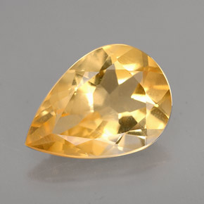 3.40 ct Yellow Citrine Gemstone, Citrine Gem in Pear Facet Shape for Sale.