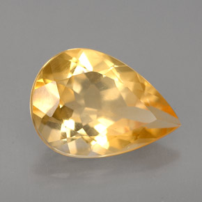 3.40 ct Yellow Citrine Stone, Natural Citrine in Pear Facet Shape for Sale