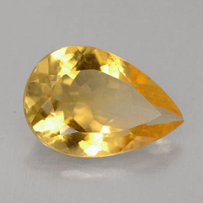 2.31 ct Yellow Citrine Stone, Natural Citrine in Pear Facet Shape for Sale