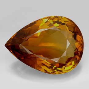205.85 ct Brown Citrine Gemstone, Citrine Gem in Pear Facet Shape for Sale.