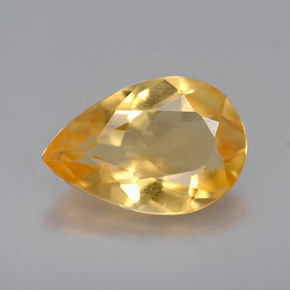 2.26 ct Gold Citrine Gemstone, Citrine Gem in Pear Facet Shape for Sale.