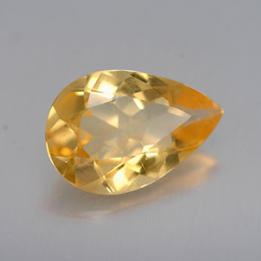 2.26 ct Gold Citrine Stone, Natural Citrine in Pear Facet Shape for Sale