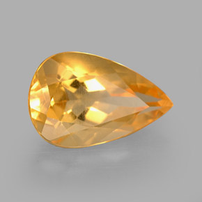 2.41 ct Yellow Citrine Stone, Natural Citrine in Pear Facet Shape for Sale