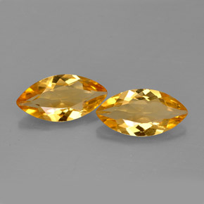 2.91 ct Yellow Citrine Gemstone, Citrine Gem in Marquise Facet Shape for Sale.