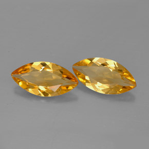 2.91 ct Yellow Citrine Stone, Natural Citrine in Marquise Facet Shape for Sale