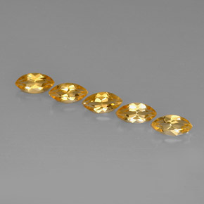 3.25 ct Yellow Citrine Gemstone, Citrine Gem in Marquise Facet Shape for Sale.