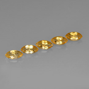 3.25 ct Yellow Citrine Stone, Natural Citrine in Marquise Facet Shape for Sale