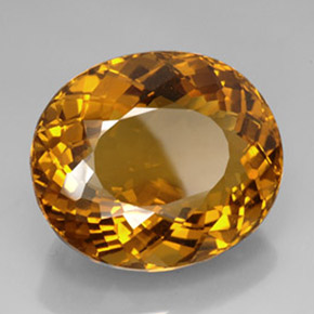 134.85 ct Brown Citrine Stone, Natural Citrine in Oval Portuguese-Cut Shape for Sale