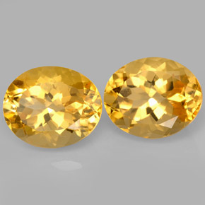 7.23 ct Yellow Citrine Stone, Natural Citrine in Oval Facet Shape for Sale