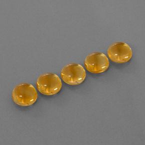 9.87 ct Gold Citrine Stone, Natural Citrine in Round Cabochon Shape for Sale