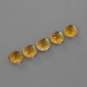 10.62 ct Gold Citrine Stone, Natural Citrine in Round Cabochon Shape for Sale