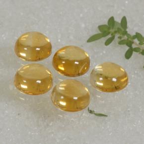 10.14 ctw Yellow Citrine Stones, Natural Citrine in Round Cabochon Shape for Sale