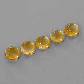 10.87 ct Gold Citrine Stone, Natural Citrine in Round Cabochon Shape for Sale