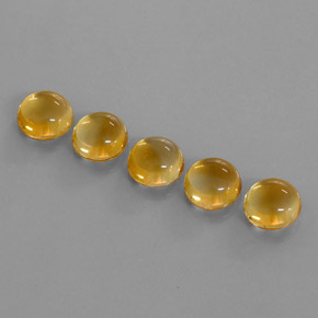 10.64 ctw Golden Citrine Gemstones, Citrine Gems in Round Cabochon Shape for Sale.