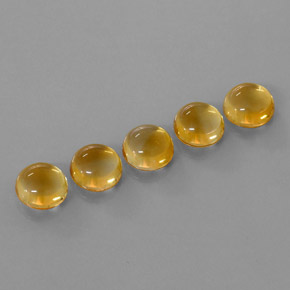 10.64 ctw Golden Citrine Stones, Natural Citrine in Round Cabochon Shape for Sale