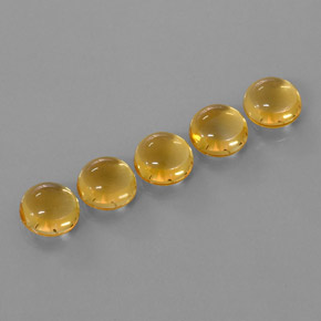10.58 ct Gold Citrine Stone, Natural Citrine in Round Cabochon Shape for Sale
