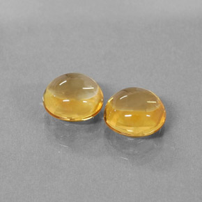 3.98 ct Yellow Citrine Stone, Natural Citrine in Round Cabochon Shape for Sale