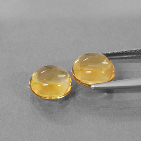 Citrine Gemstone in 8 mm (calibrated) Size for Sale, Citrine Stone in Yellow Golden Color