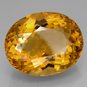 126.20 ct Yellow Citrine Stone, Natural Citrine in Oval Facet Shape for Sale