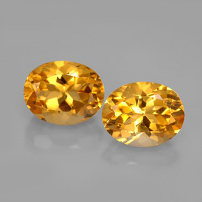 4.09 ct Yellow Citrine Gemstone, Citrine Gem in Oval Facet Shape for Sale.
