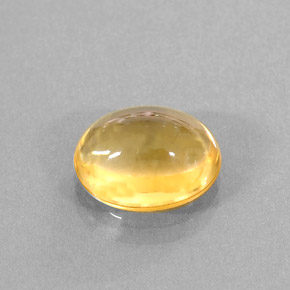 3.24 ct Yellow Citrine Gemstone, Citrine Gem in Oval Cabochon Shape for Sale.