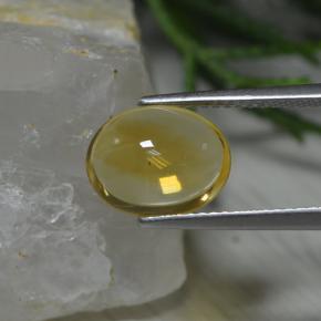 2.63 ct Yellow Citrine Gemstone, Citrine Gem in Oval Cabochon Shape for Sale.