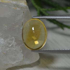 2.63 ct Yellow Citrine Stone, Natural Citrine in Oval Cabochon Shape for Sale