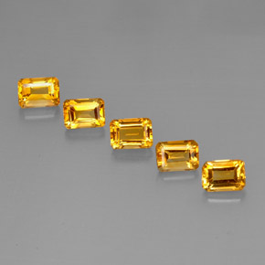 5.60 ct Yellow Citrine Gemstone, Citrine Gem in Octagon Facet Shape for Sale.