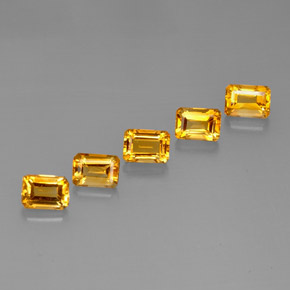 5.60 ct Yellow Citrine Stone, Natural Citrine in Octagon Facet Shape for Sale