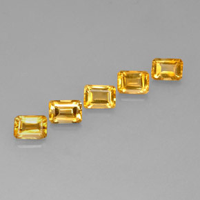 5.19 ct Gold Citrine Stone, Natural Citrine in Octagon Step Cut Shape for Sale