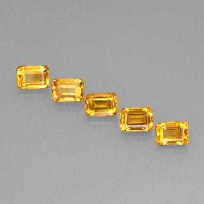 5.59 ct Yellow Citrine Gemstone, Citrine Gem in Octagon Facet Shape for Sale.